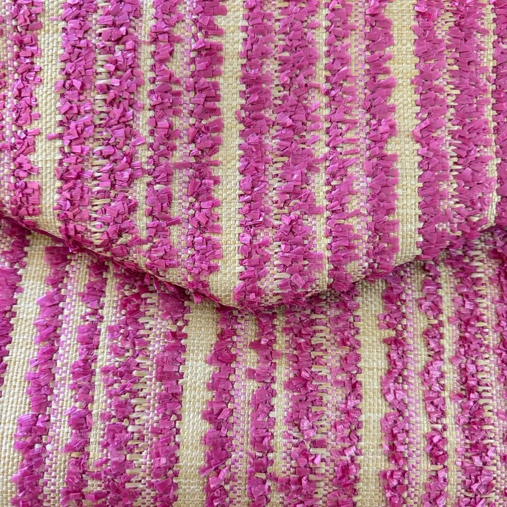 Urban Expressions Pink & Cream Striped Crossbody Clutch w/Gold Toned Chain Strap